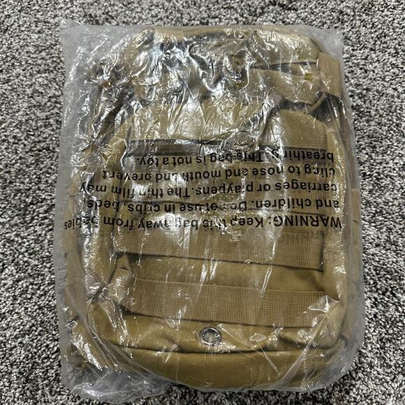 New Tan Small Tactical Shoulder Sling Pack Outdoor Hiking Bag - Picture 10 of 10